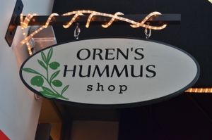 Sign at Oren's Hummus in Palo Alto