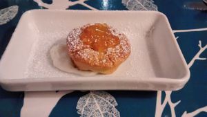 Halloween dessert (pumpkin, orange marmelade and soy yogurt) at Silvana Bio Vegan Food  in Florence