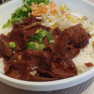 Pad Chay with beet at Pho N Mor in Chino Hills
