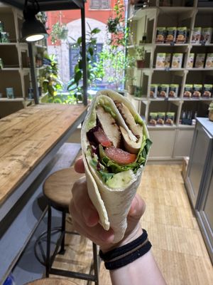 Smoked Tofu wrap 10/10  at Crispy Organic Market and Take Away - Via F Crispi in Rome