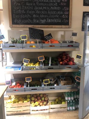 Fresh fruit and vegetables  at Crispy Organic Market and Take Away - Via F Crispi in Rome