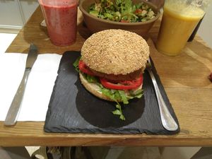 Super Burger at Crispy Organic Market and Take Away - Via F Crispi in Rome