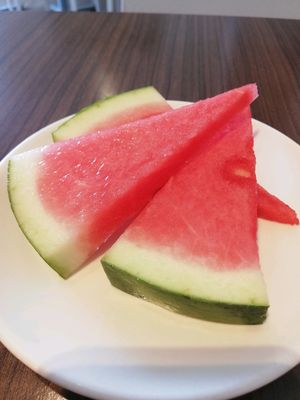 watermelon for free at Newstart Health Kitchen in Cheras