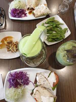 Wraps, Inari, tea, emdame, juice drink at Newstart Health Kitchen in Cheras