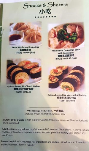 Menu at Newstart Health Kitchen in Cheras