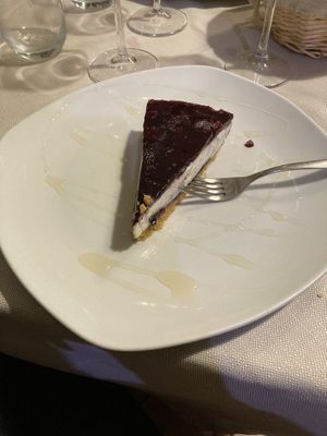 Vegan cheesecake, very light and delicious  at Mezzaluna in Turin