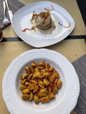 Quinoaflan and Summer Agnolotti  at Mezzaluna in Turin