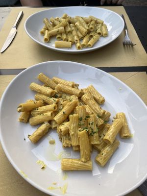 Penne Carbonara  at Mezzaluna in Turin