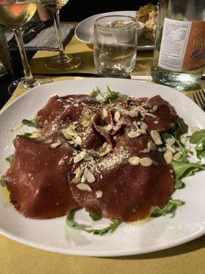 Carpaccio di veg-bresaola  at Mezzaluna in Turin