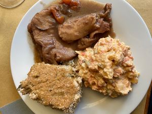 This was all just so good: a combination of cold and hot dishes   at Mezzaluna in Turin