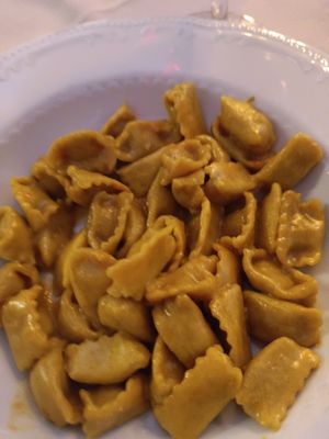 Plin (tipical local Turin pasta) at Mezzaluna in Turin