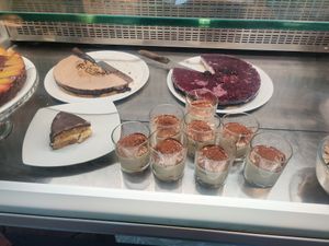 Tiramisu and cheesecakes at Mezzaluna in Turin