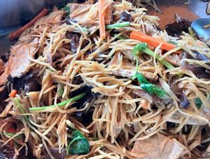 Ginger stir fry at Muay and Joom Vegetarian in Hua Hin