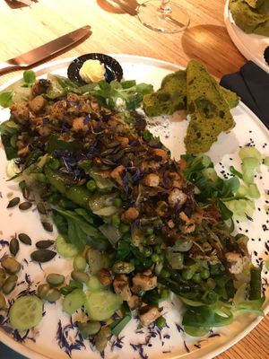 Lauwe groene salade at Verthé in Diksmuide