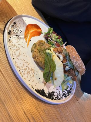 Jackfruit burger  at Verthé in Diksmuide