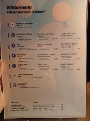 Winter menu 2024 at Verthé in Diksmuide