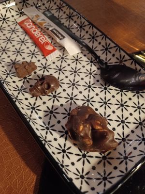 Delicious chocolates with the tea/ coffee at Verthé in Diksmuide