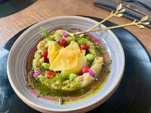 Gepofte raap - rabarber - dille at Verthé in Diksmuide