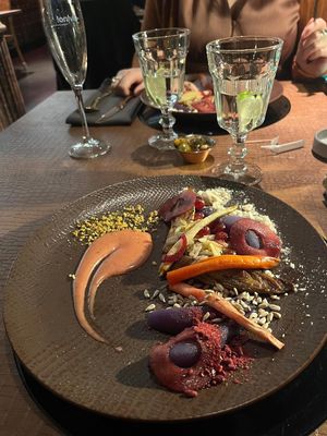 Compositie van peer en witloof at Verthé in Diksmuide