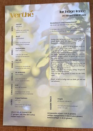 Menu lente 2026 at Verthé in Diksmuide