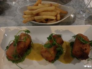 Vegan 'fish n chips' at 1847 in Brighton