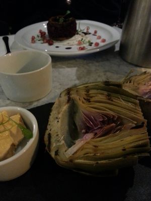 Artichoke with smoked vegan 'butter' at 1847 in Brighton