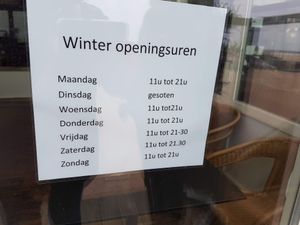 Nov 2018: Opening hours Winter time:  at Yak Tibetaans Restaurant in Oostende