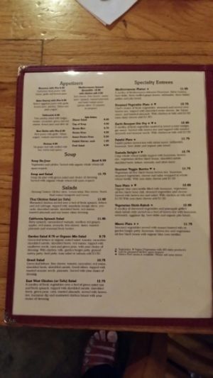 Other Good Menu Offerings at East West Cafe in Santa Rosa