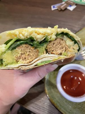 Vegan breakfast burrito  at Maggie Mays in Belfast