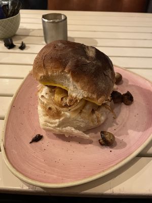 Vegan Belfast Bap  at Maggie Mays in Belfast