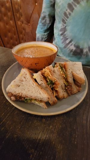 Vegan soup and sandwich combo. at Maggie Mays in Belfast