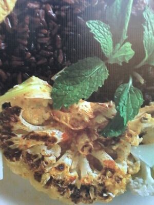 cauliflower steak on riceberry at Phuket Vegan Naiharn Beach in Phuket