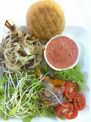 veggie or vegan burger at Phuket Vegan Naiharn Beach in Phuket