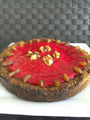 middle age dtylr...raspberry walnuts cake at Phuket Vegan Naiharn Beach in Phuket