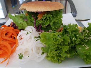 Burger at Phuket Vegan Naiharn Beach in Phuket