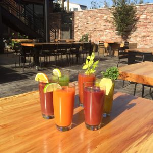 Front Street Cafe - fresh made juices; Firefly, Ginger Aid, Evergreen, Long Night, Pina Kaleada, Rainbow. at Front Street Cafe in Philadelphia