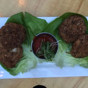 cashew cheese fried bakes  at Front Street Cafe in Philadelphia