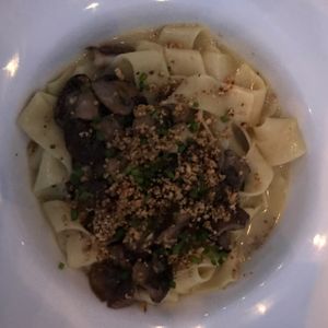mushroom parpadelle  at Front Street Cafe in Philadelphia