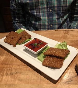 Cashew Mozzarella Sticks with Pomodoro Sauce at Front Street Cafe in Philadelphia