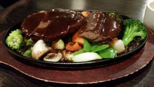 Mushroom 'steak' at Green Zenphony in Rego Park