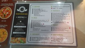 Menu at Chi Ran Vegetarian Bar in Broadbeach