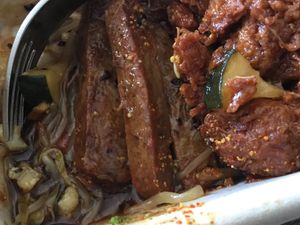close up of yummy steak and veggies at Chi Ran Vegetarian Bar in Broadbeach
