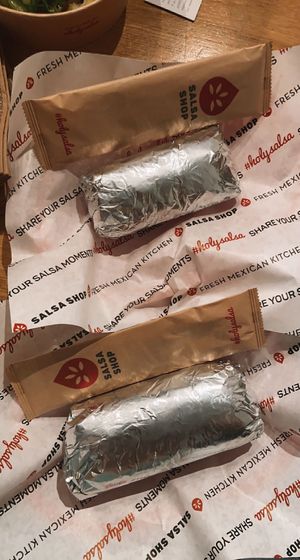 small vs big burrito size   at Salsa Shop in Amsterdam