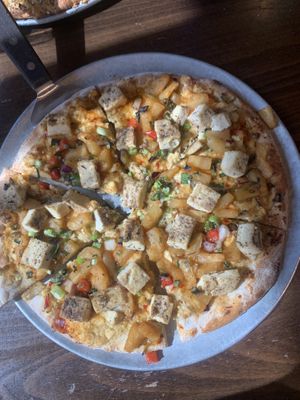 Fire breathing dragon pizza with riNOTta cheeze   at Pizza Luce in Roseville