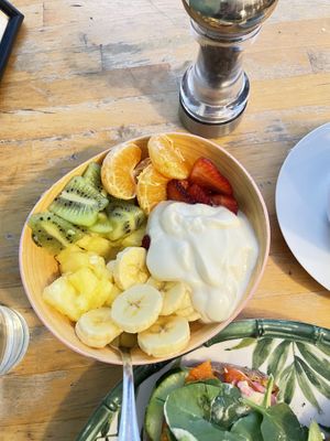 small fruit macedonia with extra vegan yogurt  at Milk Away in Sevilla