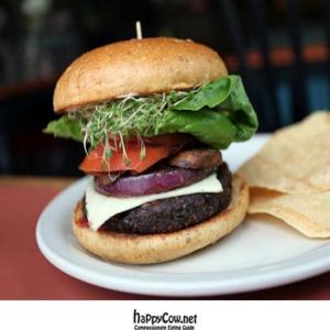 burger at Zephyr Vegetarian Cafe in Long Beach