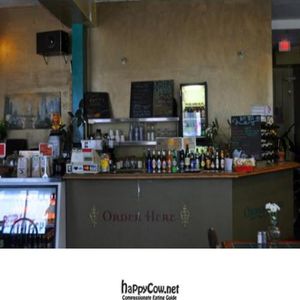 counter at Zephyr Vegetarian Cafe in Long Beach