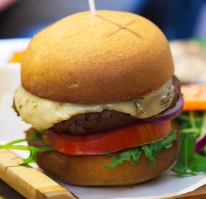 Moving Mountains burger at Woodland Creatures in Edinburgh