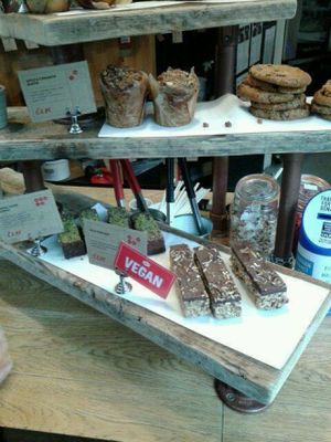 Vegan chocolate orange brownie and chocolate rice cakes at Filmore and Union - Central Station in Newcastle Upon Tyne