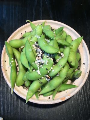 Edamame beans at Karma Sushi in Aalborg